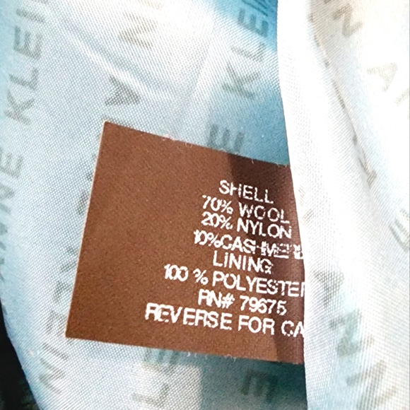 [22] NWT Anne Klein Cashmere Blend Lined Coat - Picture 11 of 11